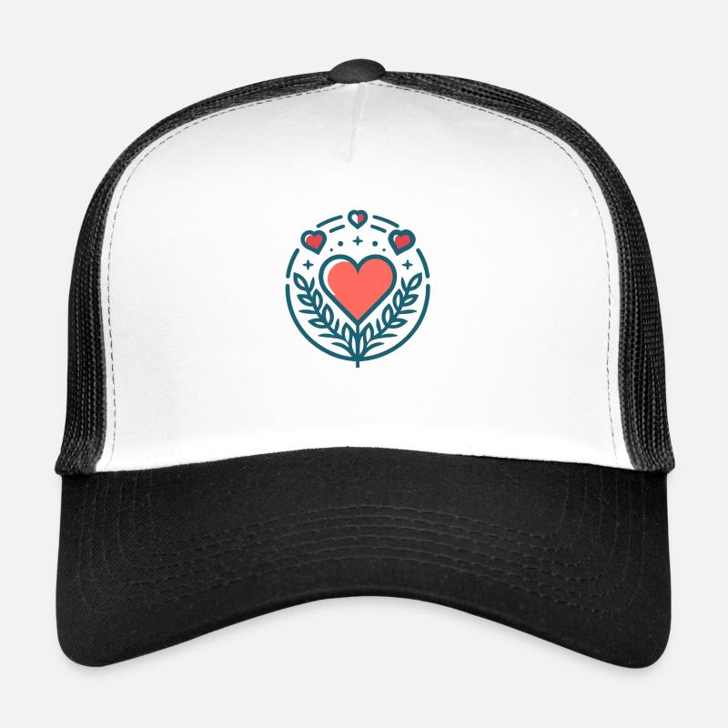 Valentinstag - Trucker Cap - Weiß/Schwarz
