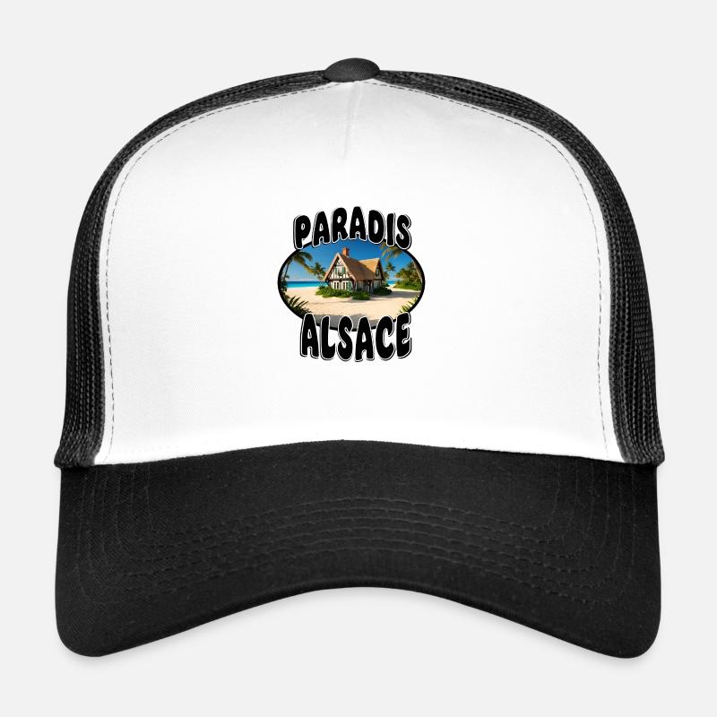 Paradis Alsace - Casquette trucker  - blanc/noir