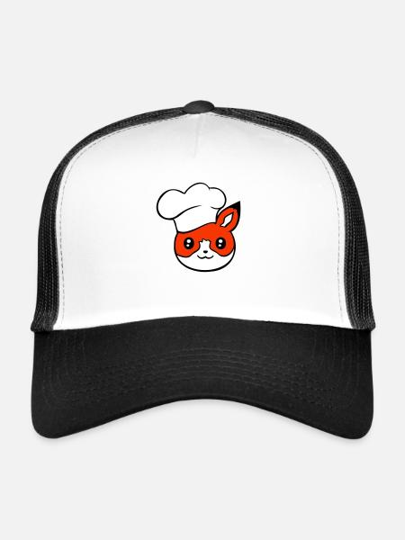 Fox Chapeau de chef Chef Cuisine Restaurant Cuisine - Casquette trucker  - blanc/noir - Devant