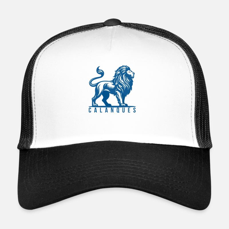 Blau-weißer Calanque-Löwe Trucker Cap