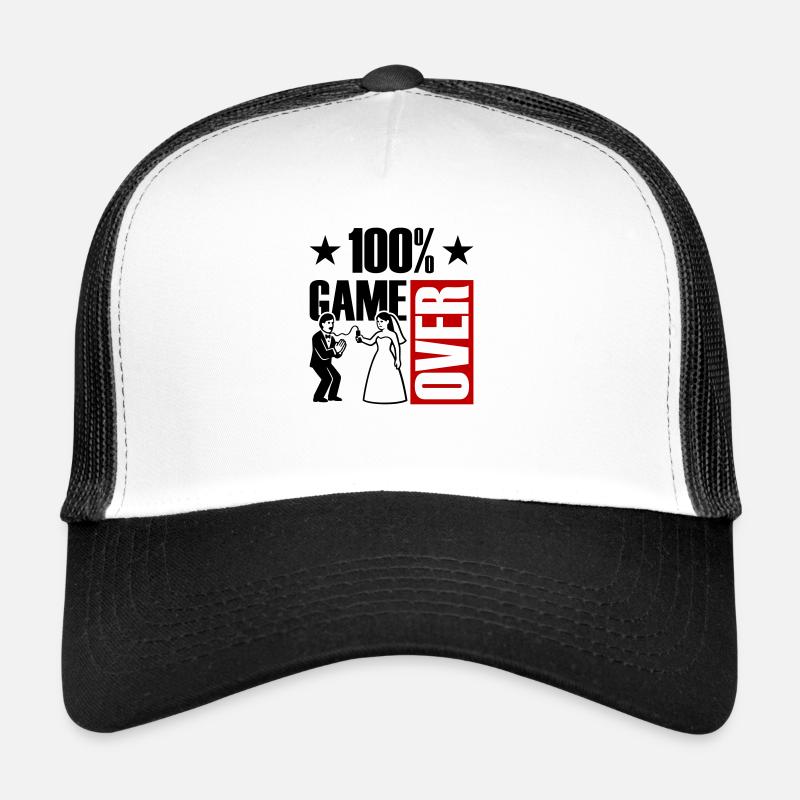 Game Over Newlyweds Funny Trucker Cap
