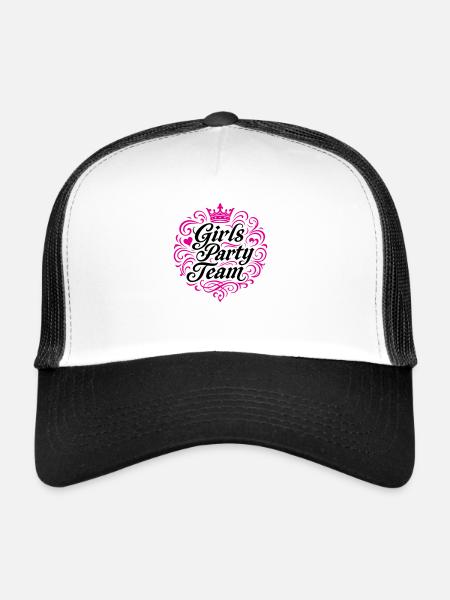 Équipe de fête entre filles - Casquette trucker  - blanc/noir - Devant
