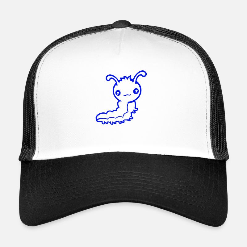 Cute caterpillar small friendly larva worm happy Trucker Cap