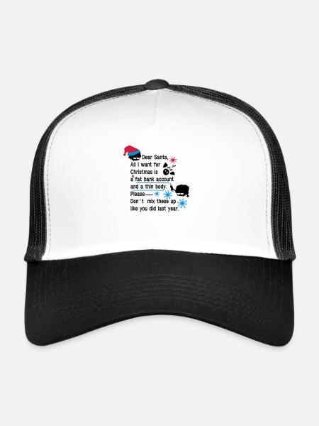 dear santa funny xmas - Trucker Cap - white/black