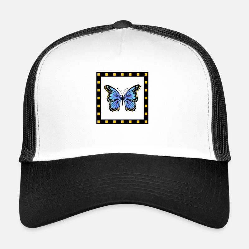 Schmetterling - Trucker Cap - Weiß/Schwarz