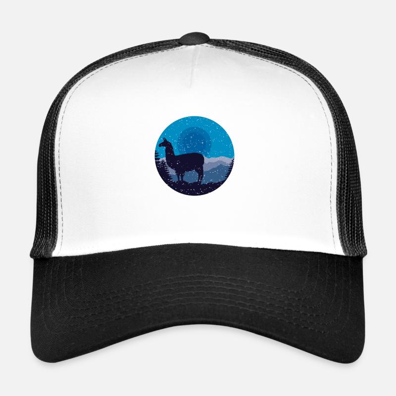 Llama in the moonlight Trucker Cap