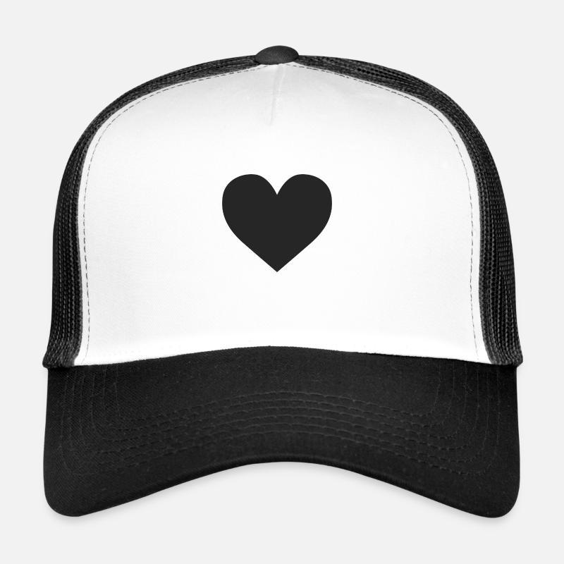 heart black - Trucker Cap - white/black
