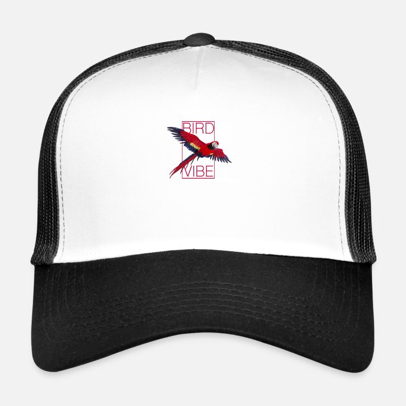 Red Parrot - BIRD VIBE - Trucker Cap - white/black