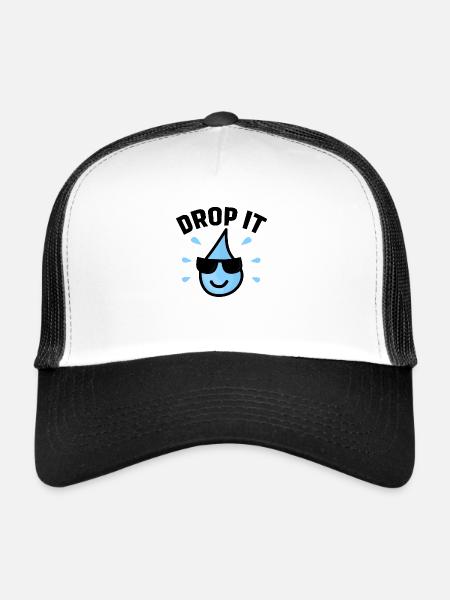 Drop It, jeu de mots drôle - Casquette trucker  - blanc/noir - Devant