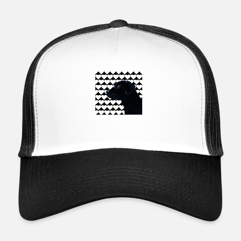 schwarzer Labrador mit Herz Trucker Cap