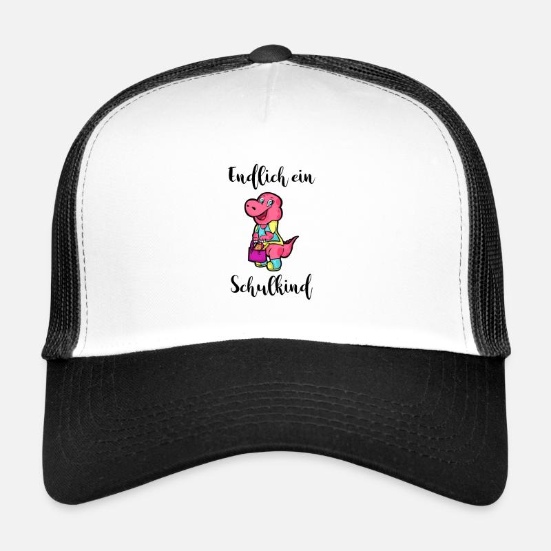 Einschulung 1. Erste Klasse Dino Schulanfang - Trucker Cap - Weiß/Schwarz