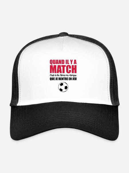 c'est a la 3eme mi temps que je rentre en jeu - Casquette trucker  - blanc/noir - Devant