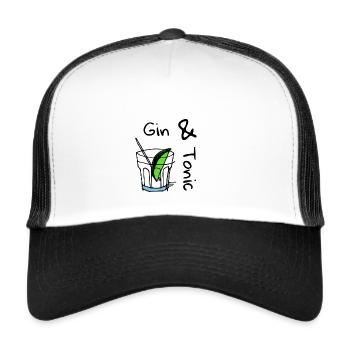 Gin und Tonic. Gin & Tonic - Trucker Cap - Weiß/Schwarz - Vorne