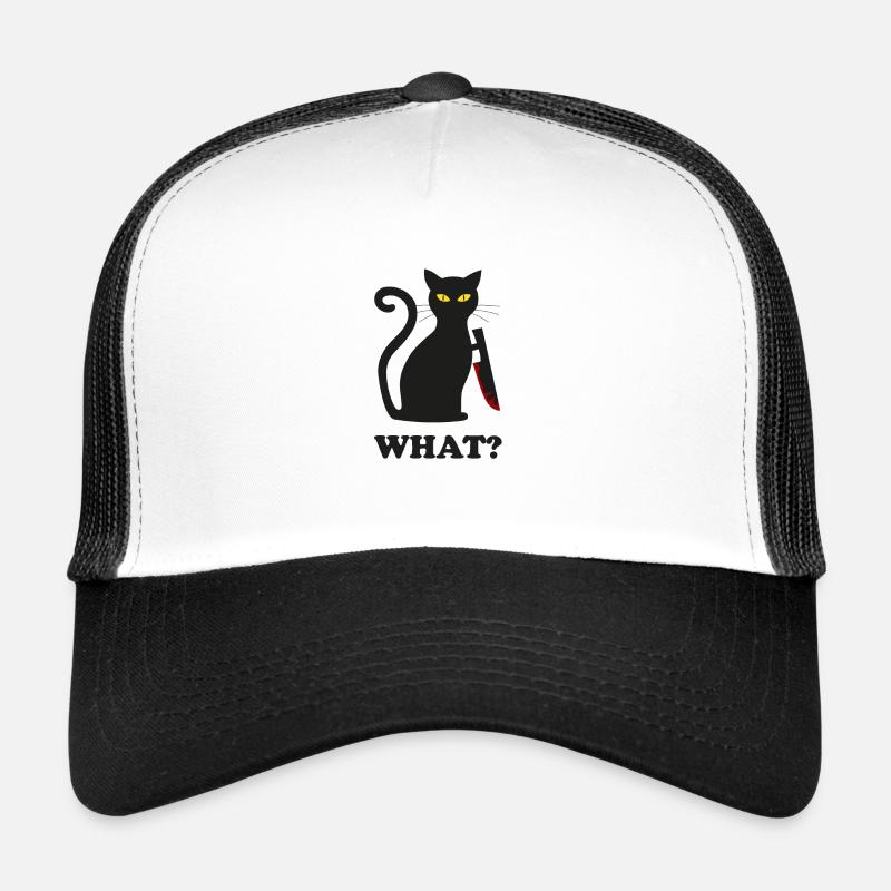 schuldige schwarze Katze mit Messer | Geschenkidee Trucker Cap