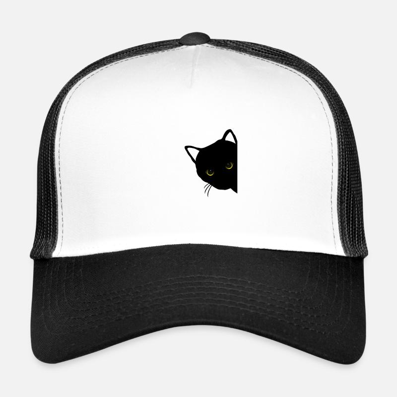 yeux de chat noir droit Casquette trucker 