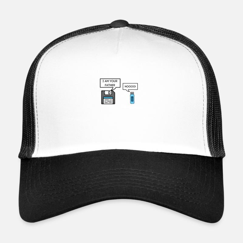 Diskette Ich bin dein Vater Usb - Trucker Cap - Weiß/Schwarz