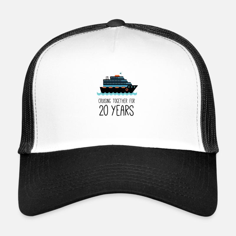 Croisière ensemble pour 20 ans anniversaire de mariage - Casquette trucker  - blanc/noir