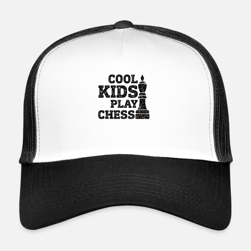 Échecs Enfants - Casquette trucker  - blanc/noir