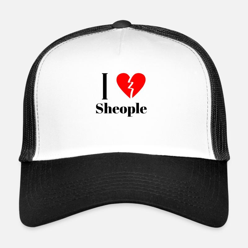 Ironic Sheople design statement Trucker Cap