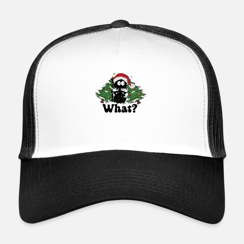 Katze Weihnachten Weihnachtskatze Geschenk - Trucker Cap - Weiß/Schwarz