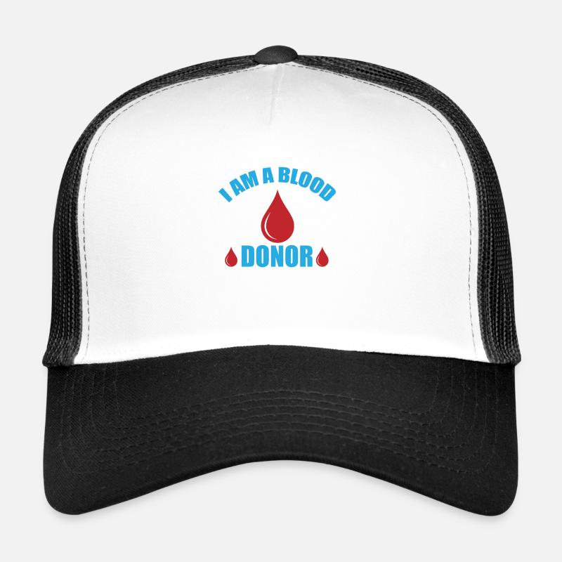 Don de sang Dons de sang Donneurs de sang - Casquette trucker - blanc/noir