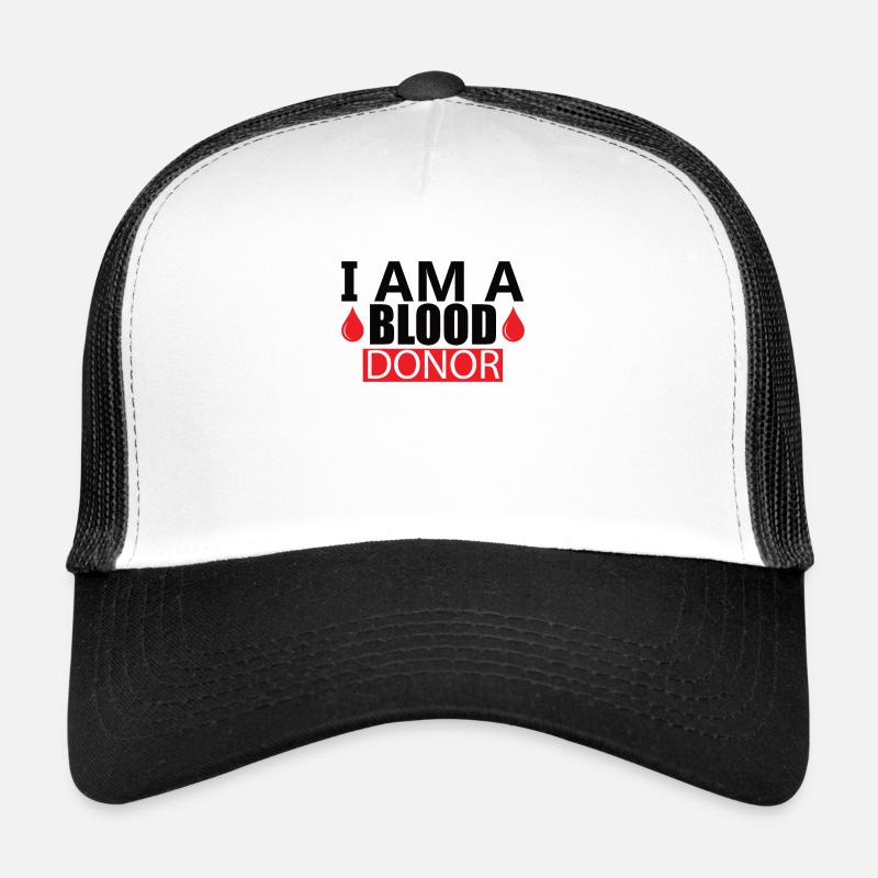 Blutspende Blutspenden Blutspender - Trucker Cap - Weiß/Schwarz