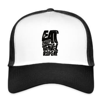 Boussole avec carte du monde, points cardinaux de la terre - Casquette trucker  - blanc/noir - Devant