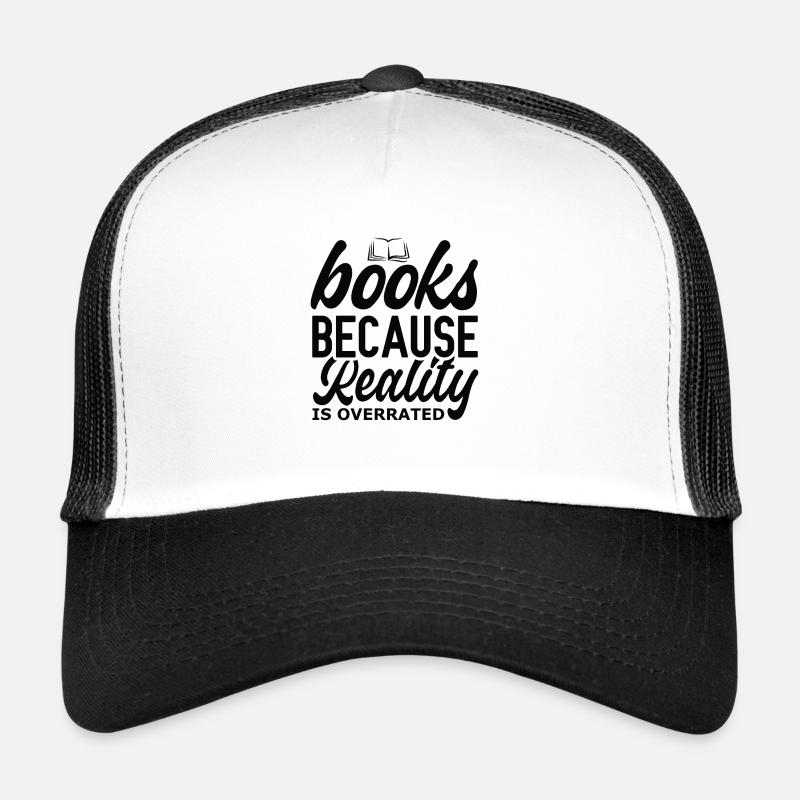 Bücher Lesen Bücherwurm - Trucker Cap - Weiß/Schwarz