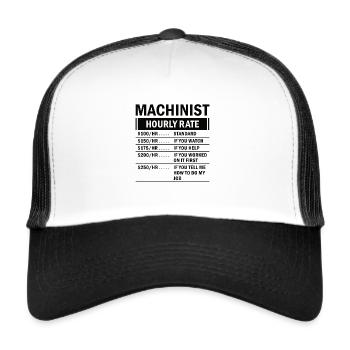 Machine operator plant operator gift - Trucker Cap - white/black - Front