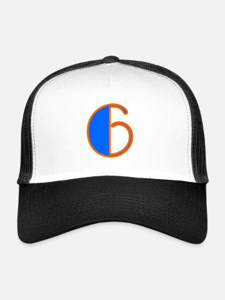 6. 6 YEARS. 6th ANNIVERSARY. BIRTHDAY 6 YEARS. SIX - Trucker Cap - white/black - Front