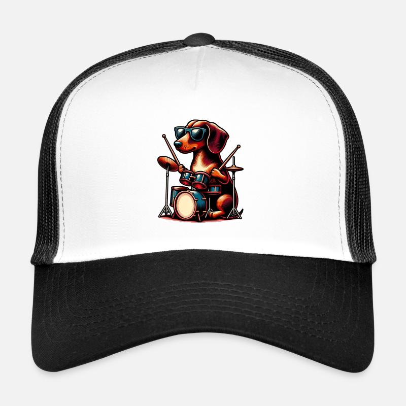 Dachshund Drummer Viennese Dog Owner Trucker Cap