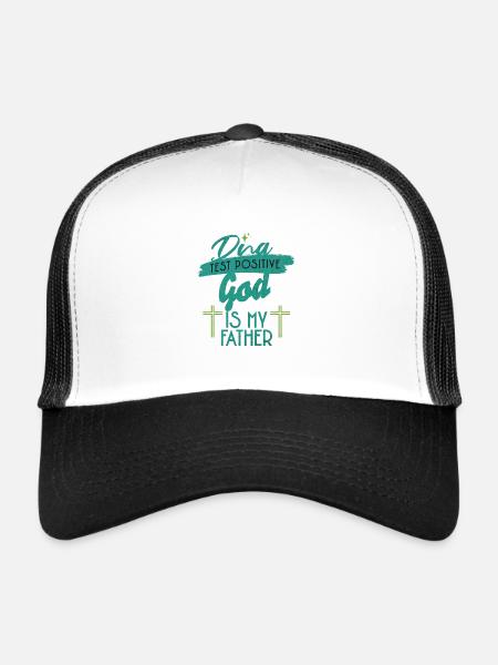 DNA Test God Is My Father - Trucker Cap - white/black - Front