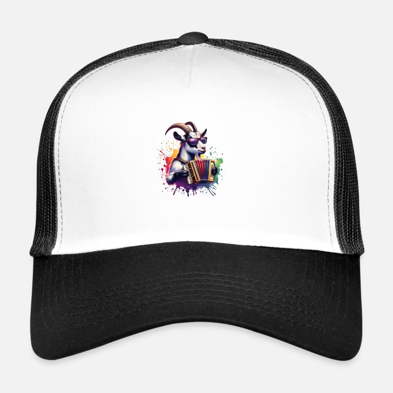 Chèvre jouant de l’accordéon conception de musique Casquette trucker 