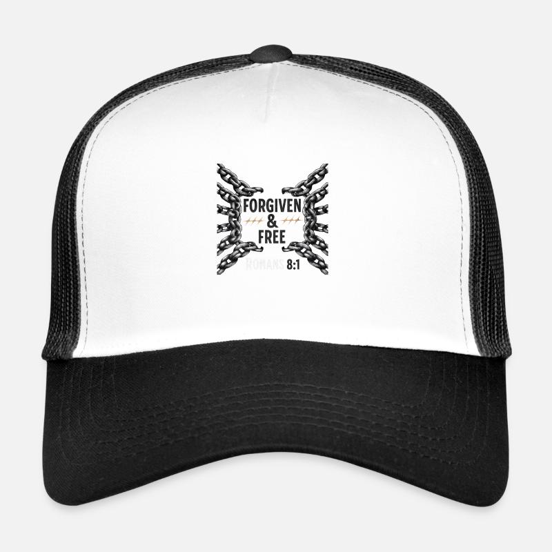 Pardonné et libéré Romains 8 :1 Chaînes brisées Casquette trucker 