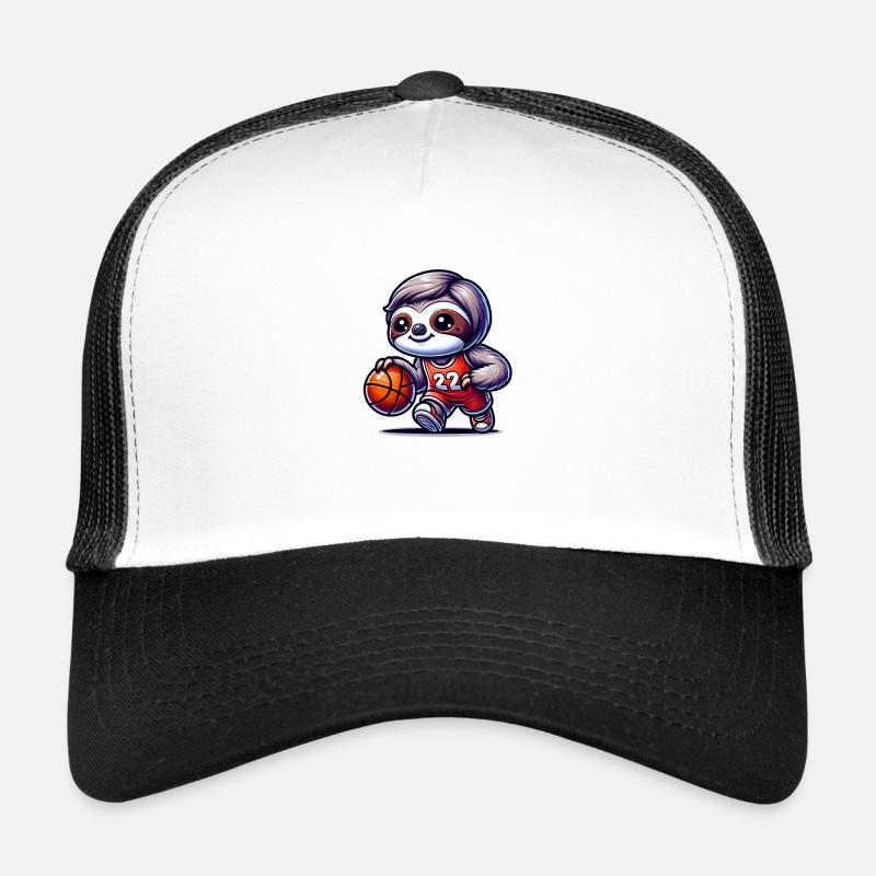 Cute Sloth Basketball Player Trucker Cap