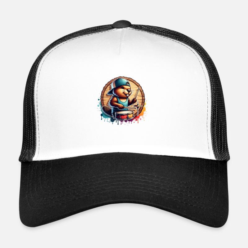 Biber Trommler Nagetier Schlagzeug Sticks Trucker Cap