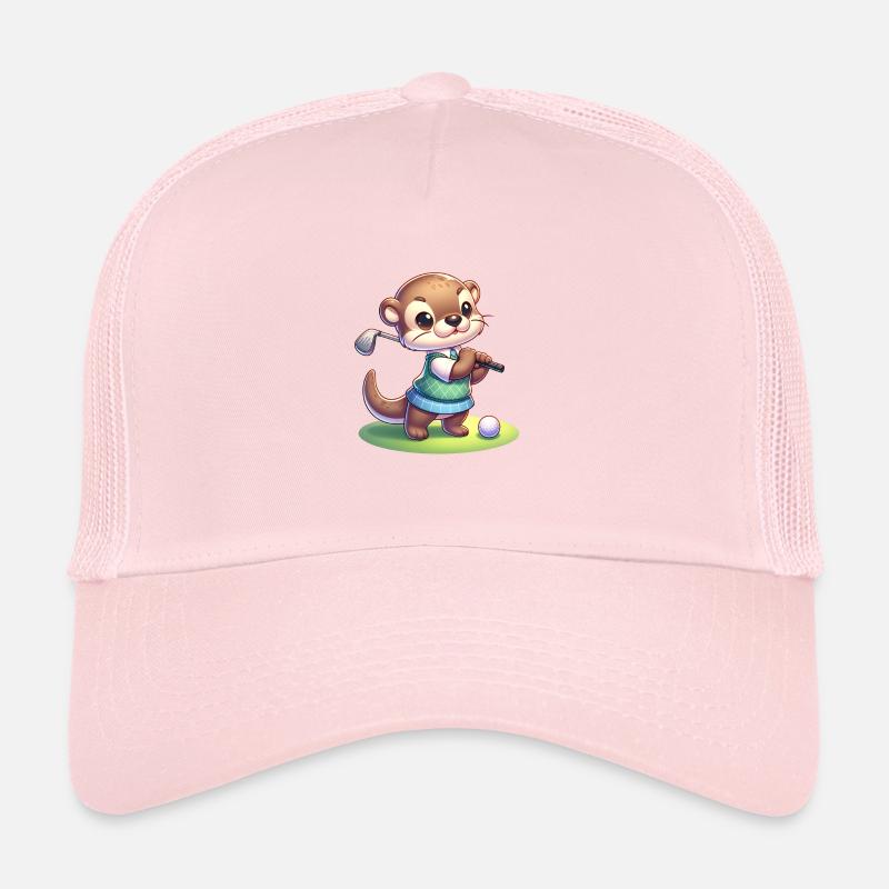 Süßer Otter Golfer Golfen Spaß Trucker Cap