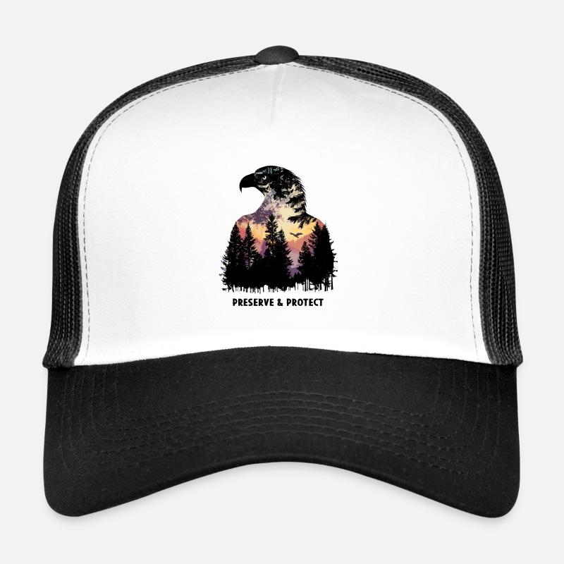 Préserver et protéger le pygargue à tête blanche Aigle Oiseau Casquette trucker 