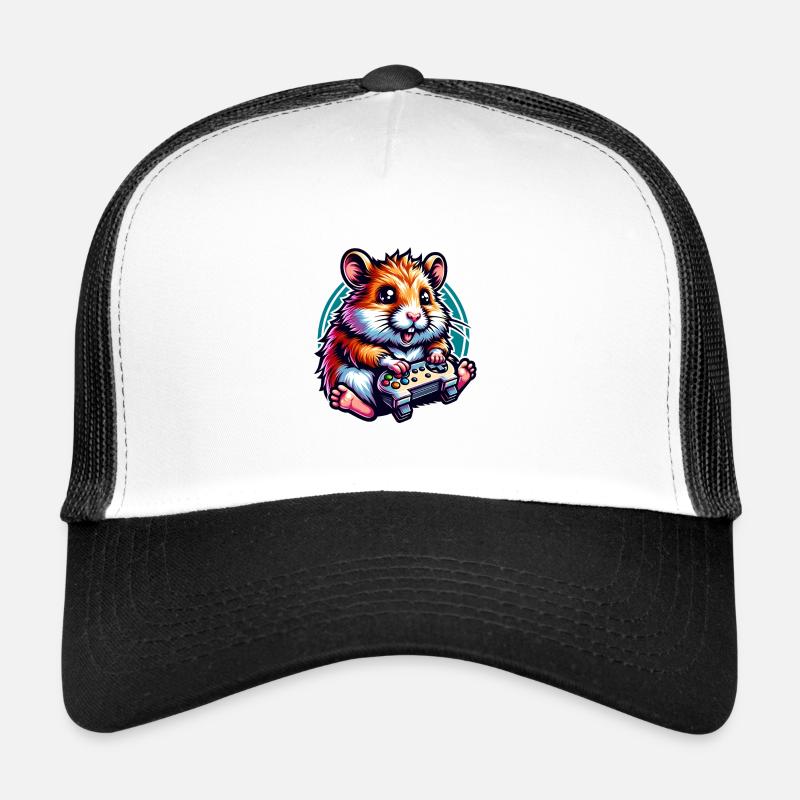 Hamster avec illustration de manette de jeu vidéo Casquette trucker 