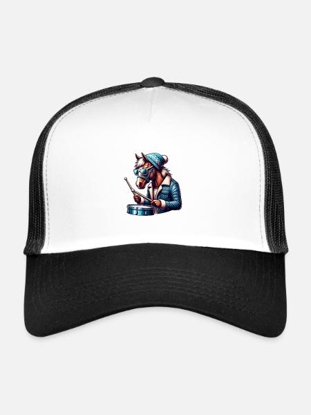 Global - Noir sans Japon Modèle - Casquette trucker  - blanc/noir - Devant