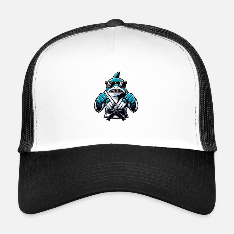 Karate shark with sunglasses Trucker Cap
