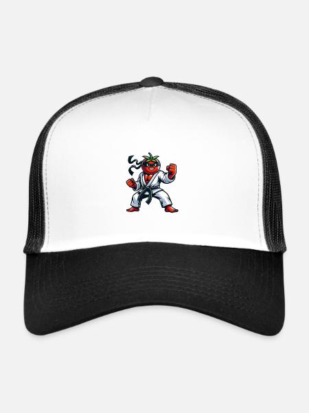 Funny Karate Tomato With Fun For Everyone - Trucker Cap - white/black - Front