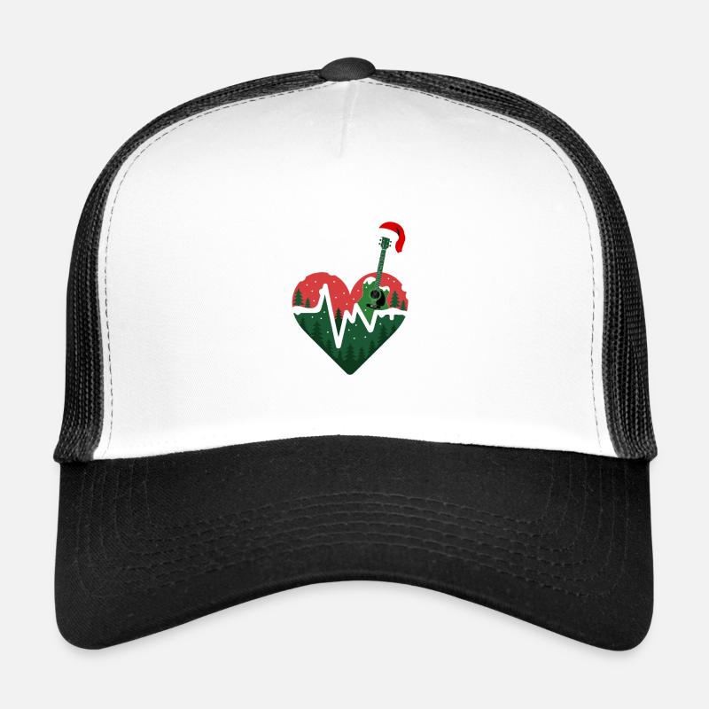 guitare électrique heartbeat Noël design Casquette trucker 