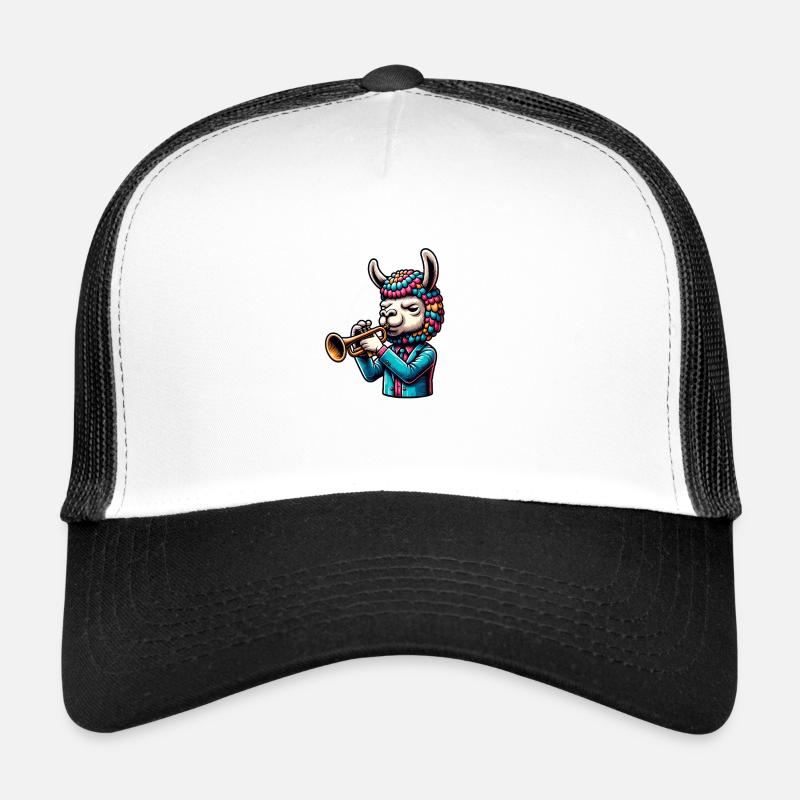 Lama trompette avec chapeau coloré Casquette trucker 