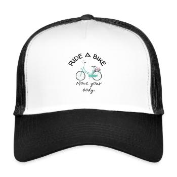 Ride a bike - Casquette trucker  - blanc/noir - Devant