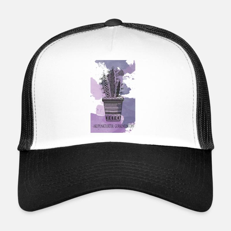 akupunktierte Gurken im Topf - Trucker Cap - Weiß/Schwarz