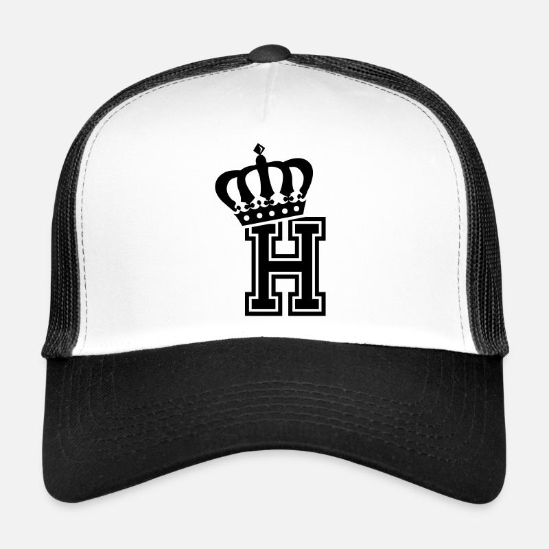 Buchstabe H - Trucker Cap - Weiß/Schwarz