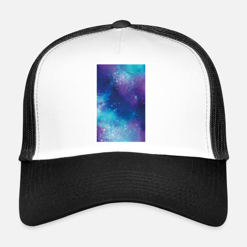 Hülle Universum blau lila türkis - Trucker Cap - Weiß/Schwarz