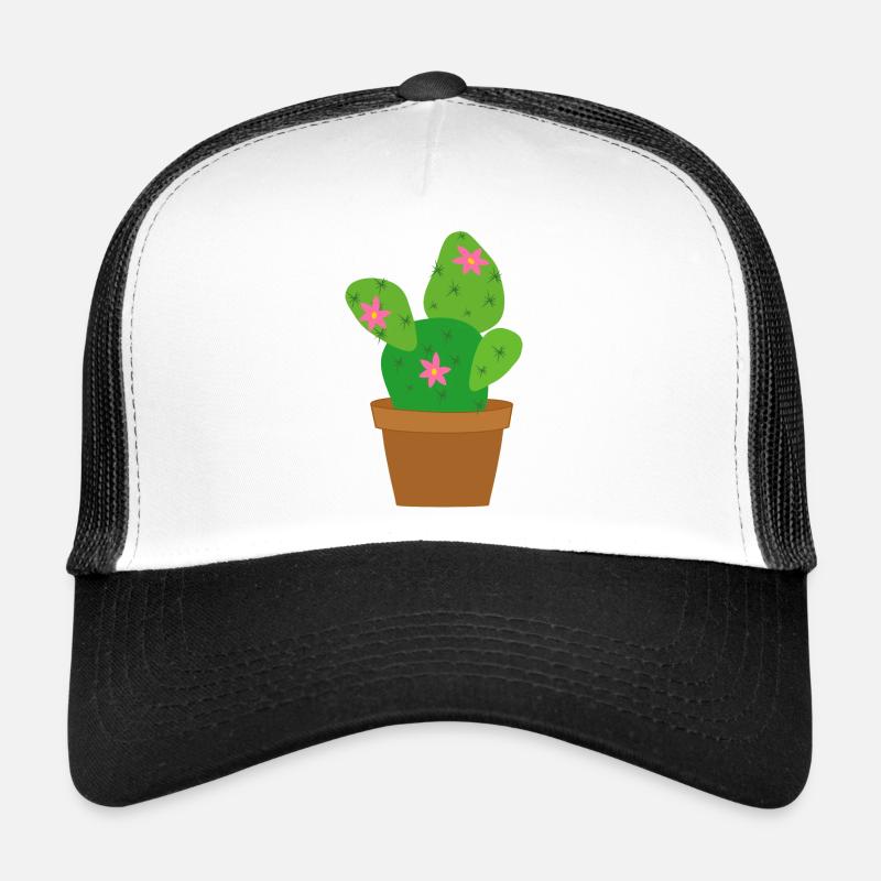 Kaktus - Trucker Cap - Weiß/Schwarz