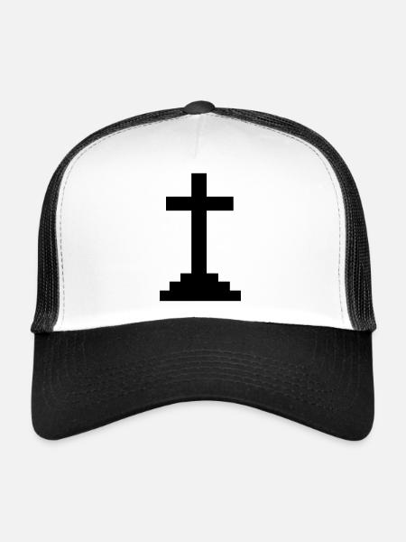 Croix - Casquette trucker  - blanc/noir - Devant